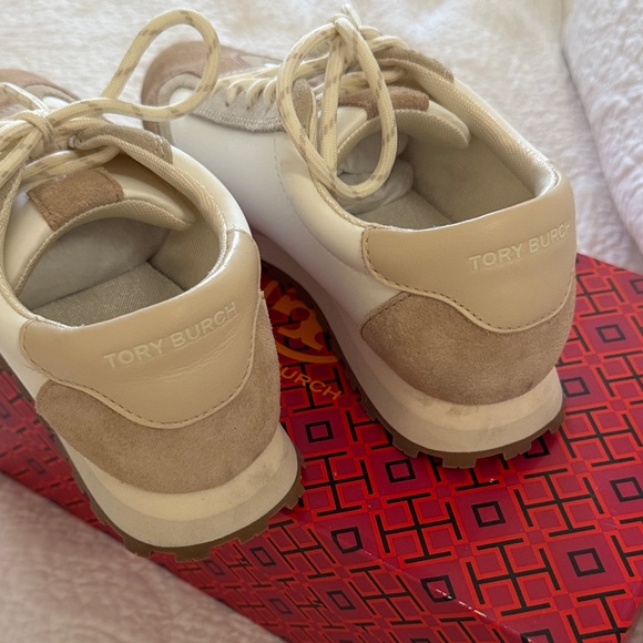 Tory Burch Cream and Tan Sneakers - Picture 2 of 6
